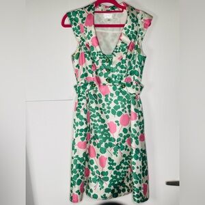 Moulinette Soeurs Green and Pink Floral Kids Dress